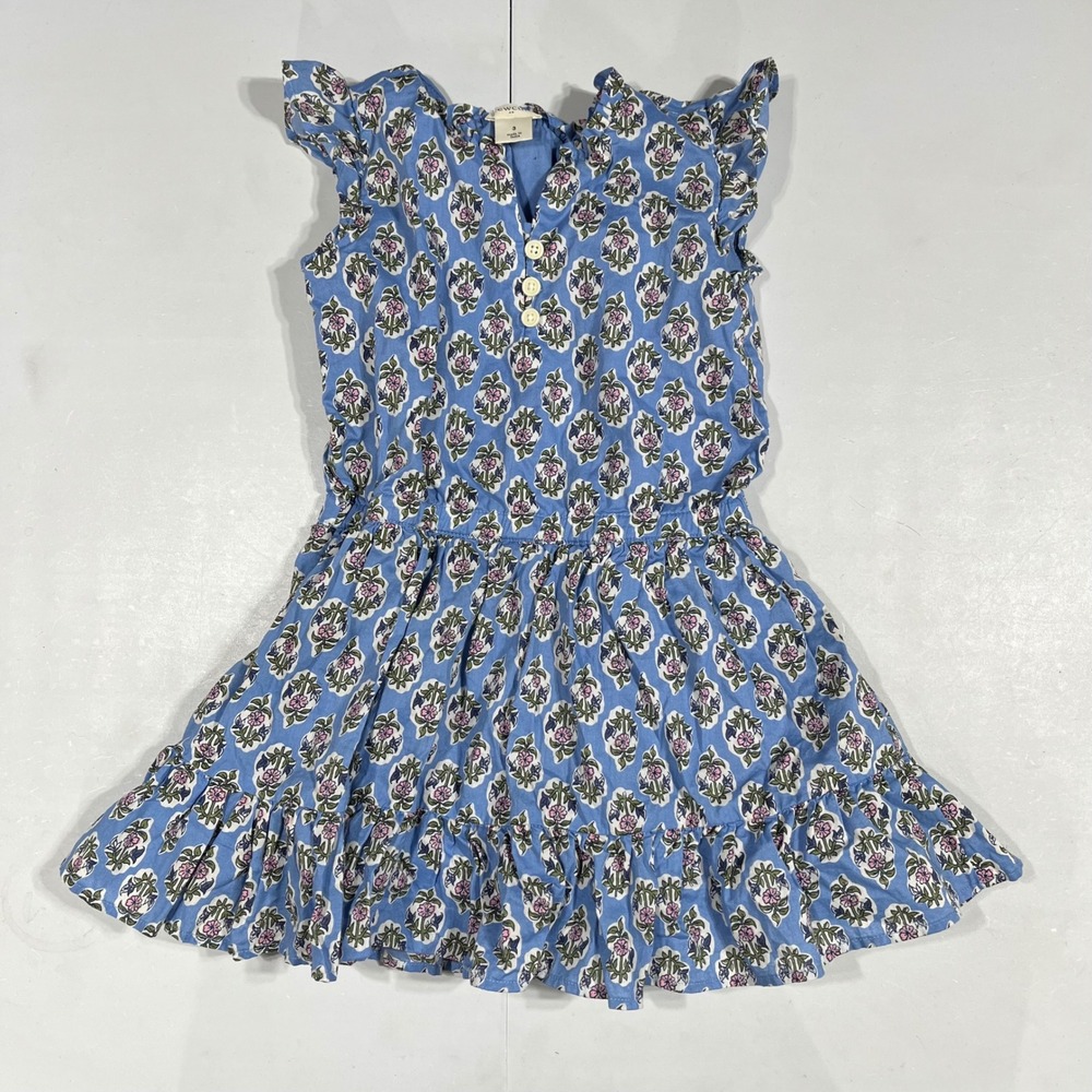 Crewcuts J.Crew Girls Floral Block Print Flutter Sleeve Cotton Dress Size 3